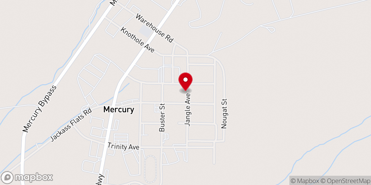 Map showing location of Mercury, NV 89023