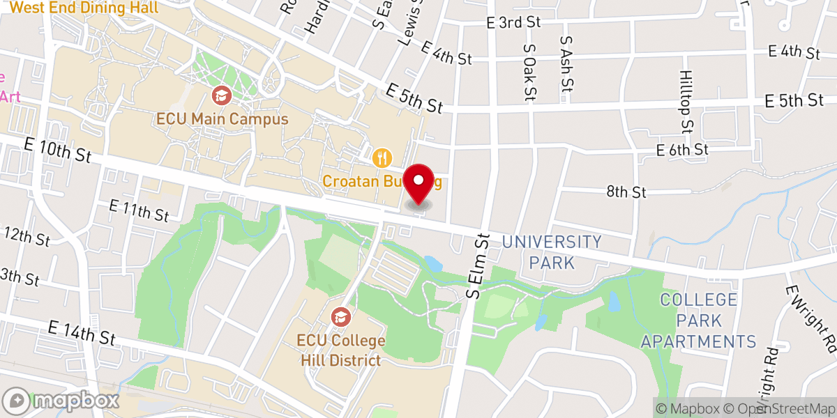 Map showing location of Newman Catholic Student Center