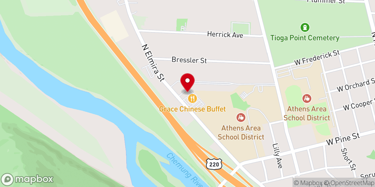 Map showing location of Beeman's