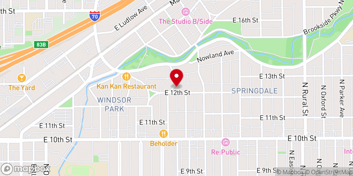Map showing location of First Free Methodist Church
