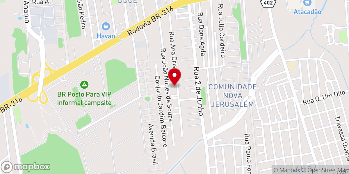 Map showing location of Igreja Batista Ágape da Fé