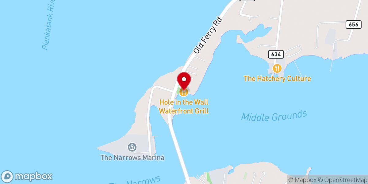 Map showing location of Hole in the Wall