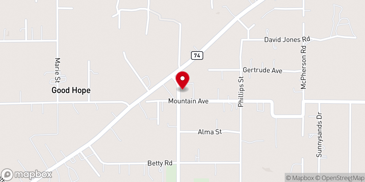 Map showing location of Bethel Ame Church