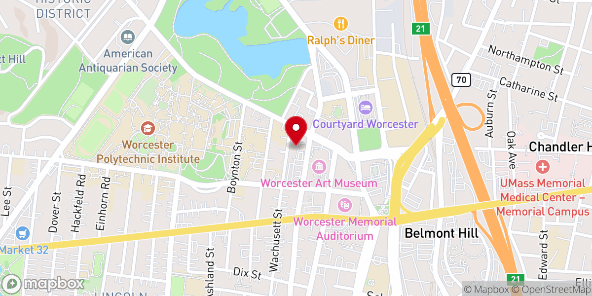 Map showing location of Trinity Lutheran Church (ELCA)