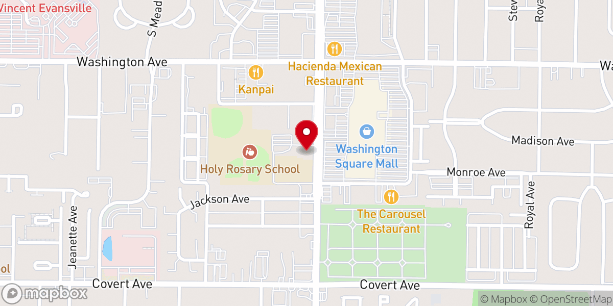Map showing location of Holy Rosary Catholic Church