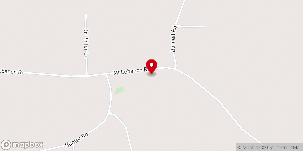 Map showing location of Mount Lebanon Church