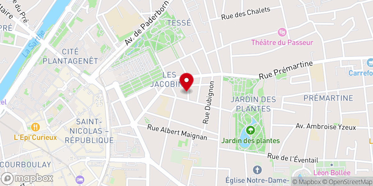 Map showing location of Église Adventiste du Septième Jour du Mans