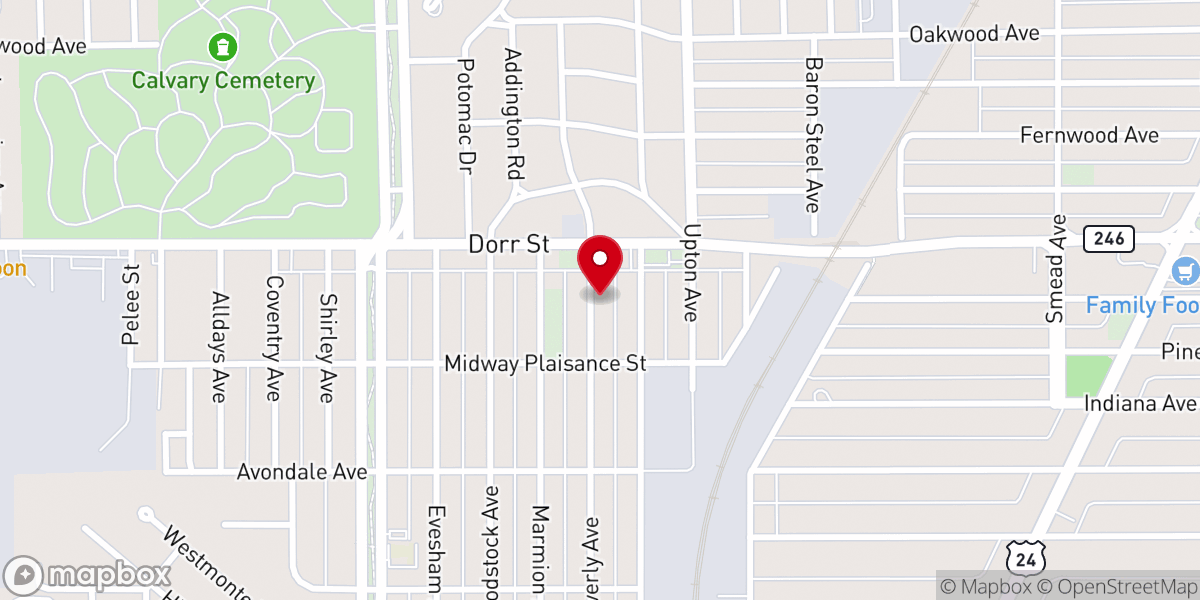 Map showing location of Mount Pisgah Missionary Baptist Church