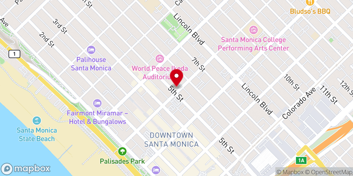Map showing location of First Church of Christ, Scientist, Santa Monica, CA