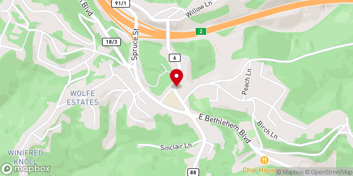 Map showing location of Our Lady of Lourdes Chapel