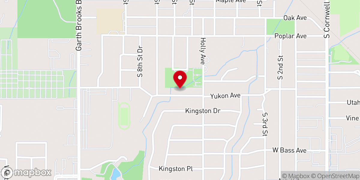 Map showing location of Yukon Church of Christ