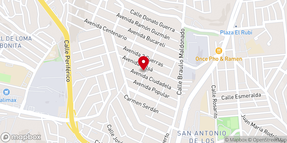 Map showing location of Parroquia de San Luis Rey de Francia