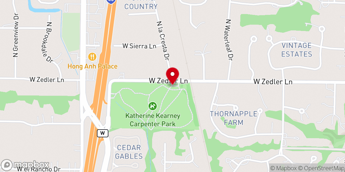 Map showing location of Katherine Kearney Carpenter Park