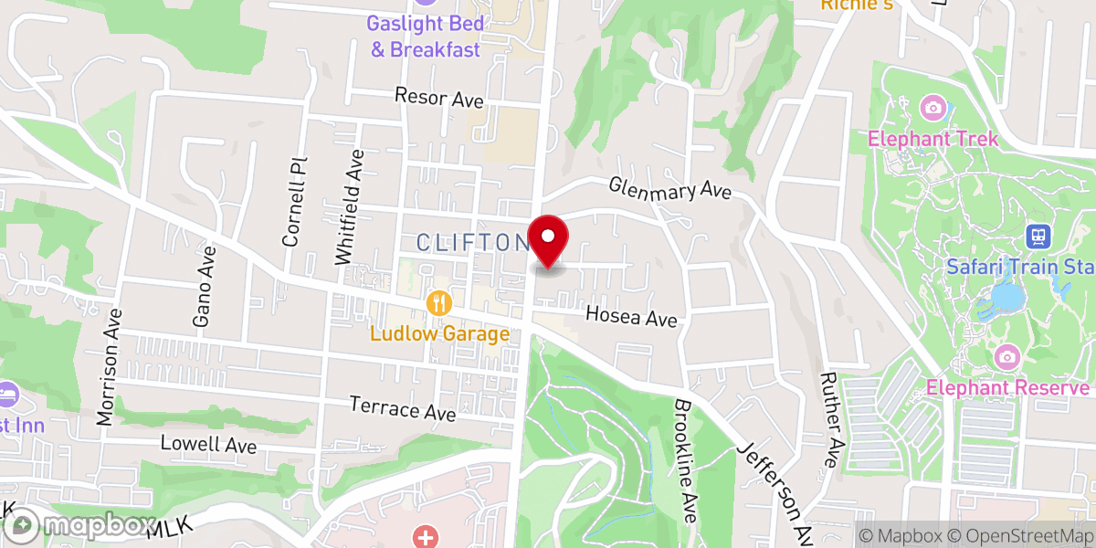 Map showing location of Clifton United Methodist Church