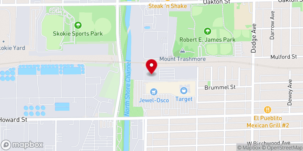 Map showing location of Vineyard Christian Church Evanston