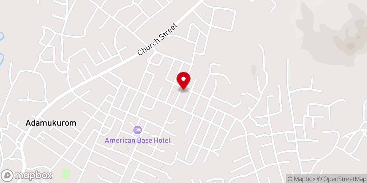 Map showing location of Presbyterian Church of Ghana, Calvary Congregation- Nsawam