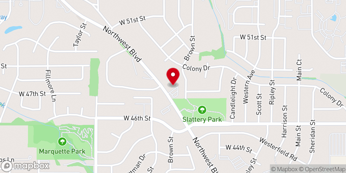 Map showing location of Abundant Life Church