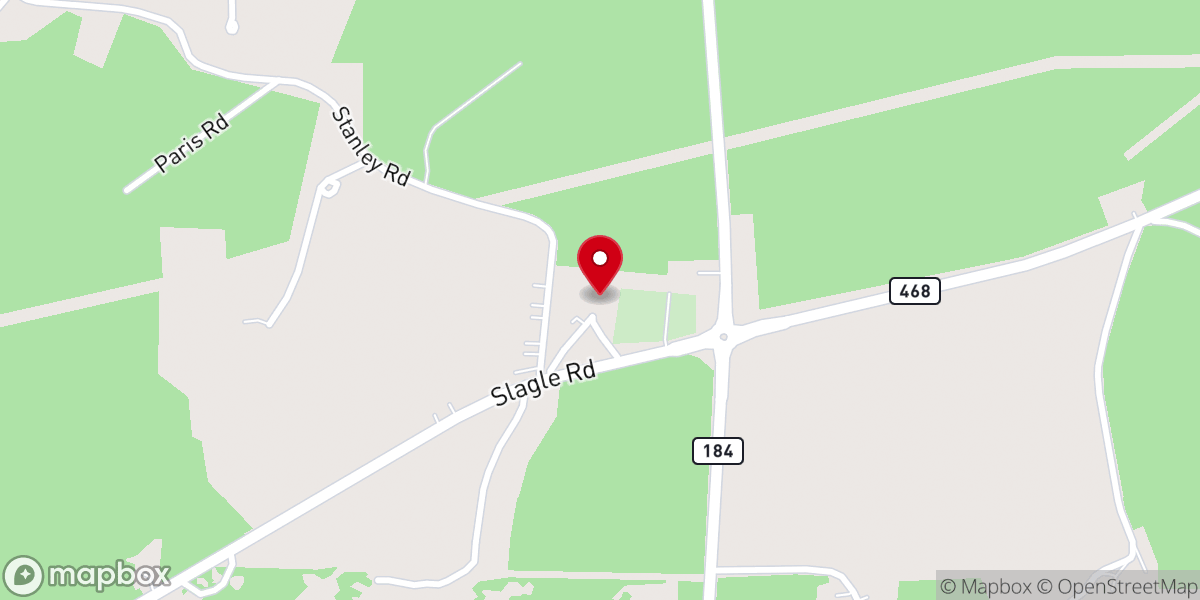 Map showing location of Castor Baptist Church