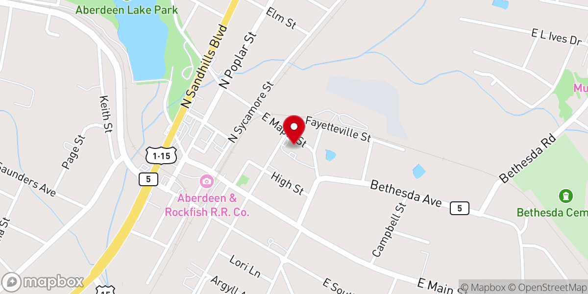 Map showing location of New Life Tabernacle UPC