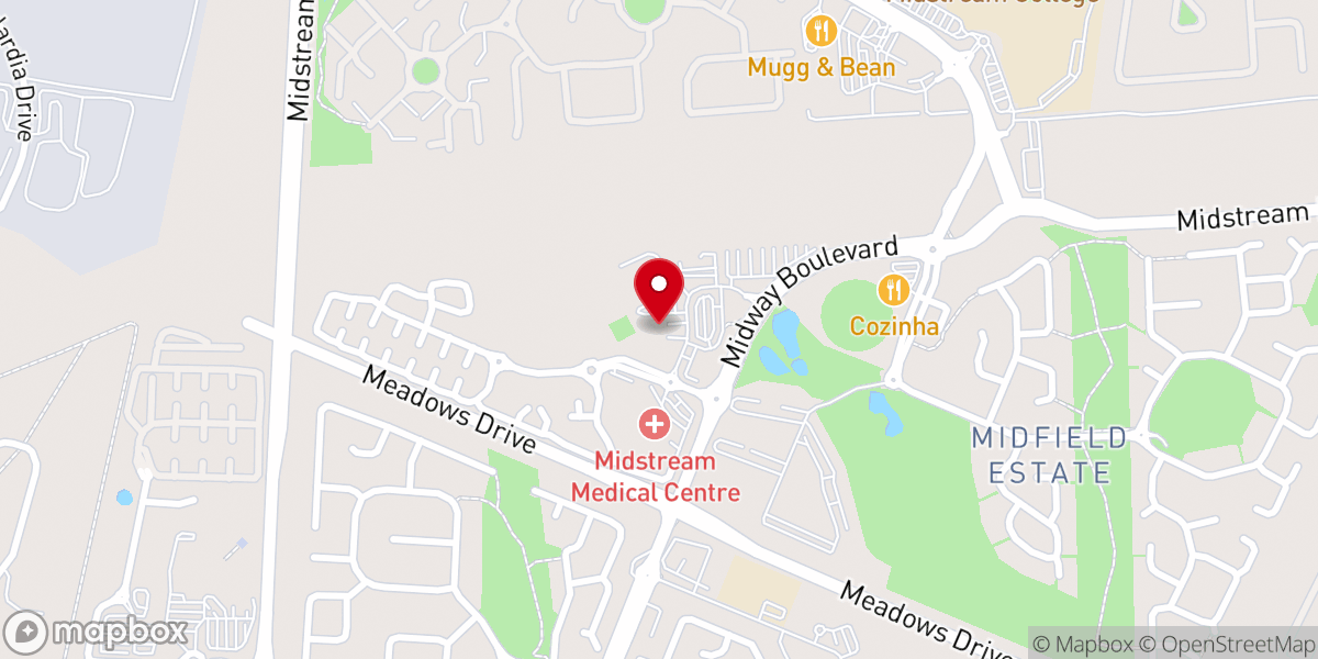 Map showing location of Midstream Methodist Church