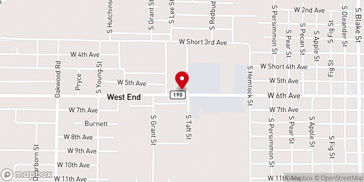 Map showing location of Galilee Missionary Baptist