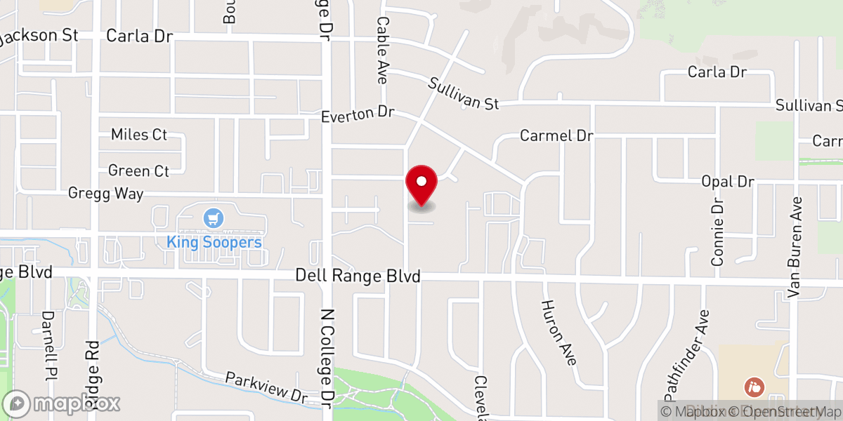 Map showing location of Northwoods Presbyterian Church