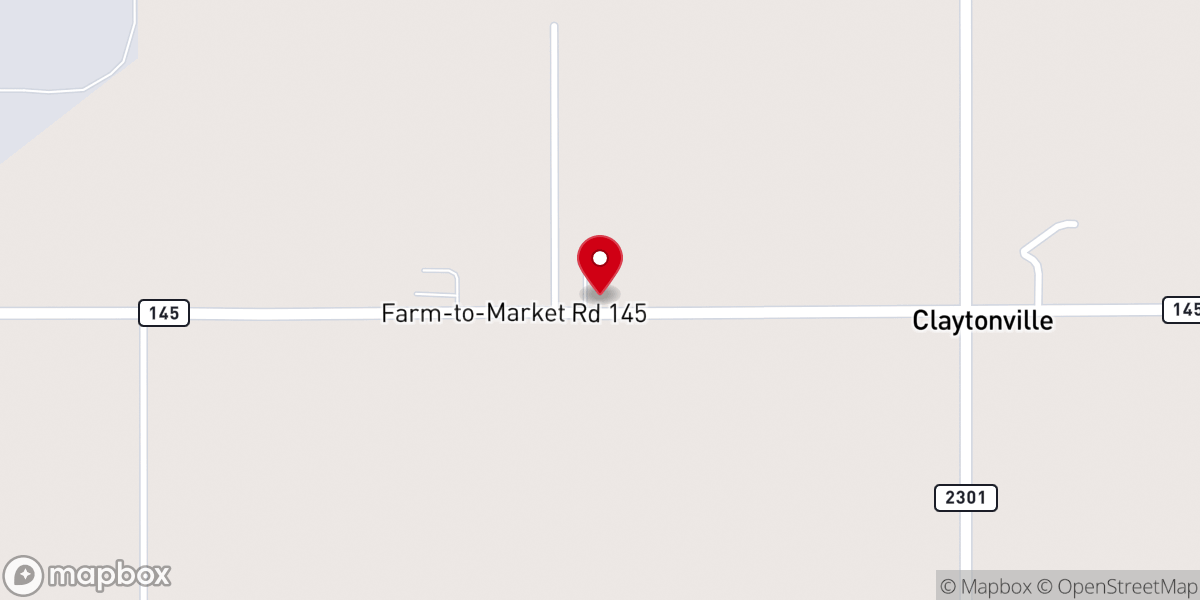 Map showing location of Claytonville First Baptist Church