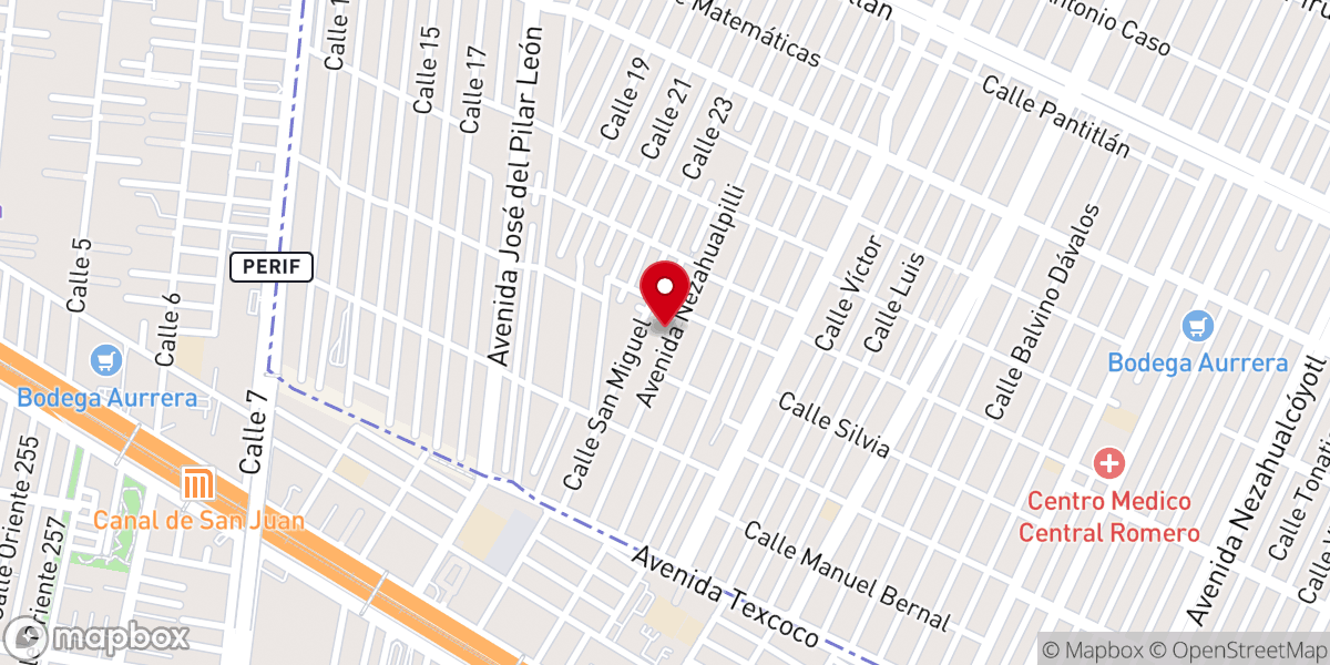 Map showing location of Parroquia del Sagrado Corazón de Jesús