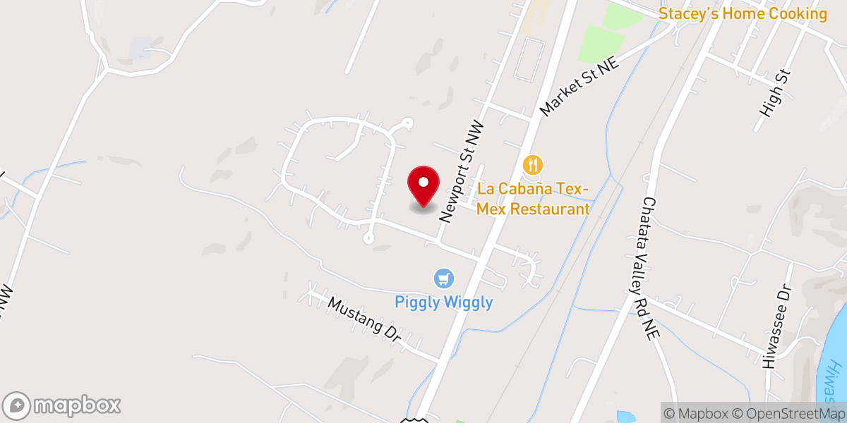 Map showing location of New Fellowship Baptist Church