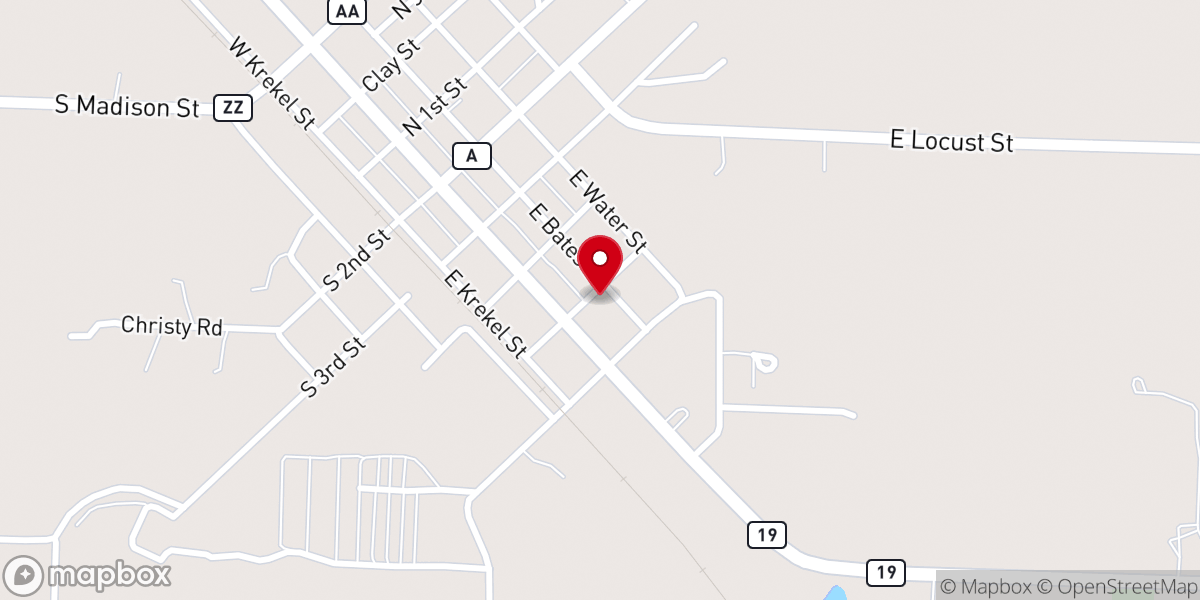 Map showing location of First Baptist Church