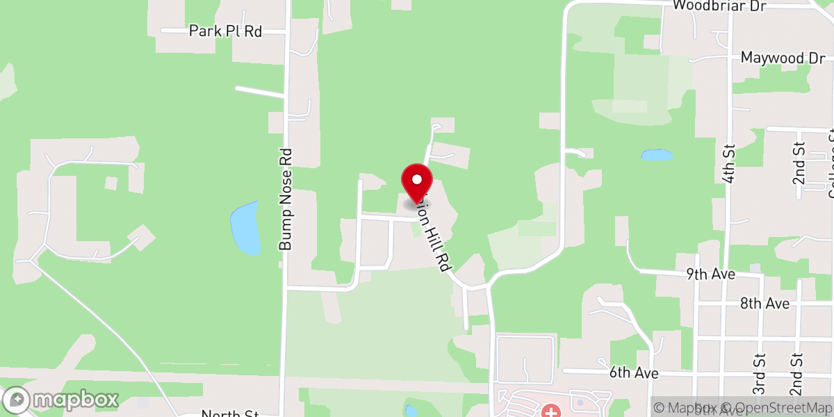 Map showing location of Union Hill Baptist Church