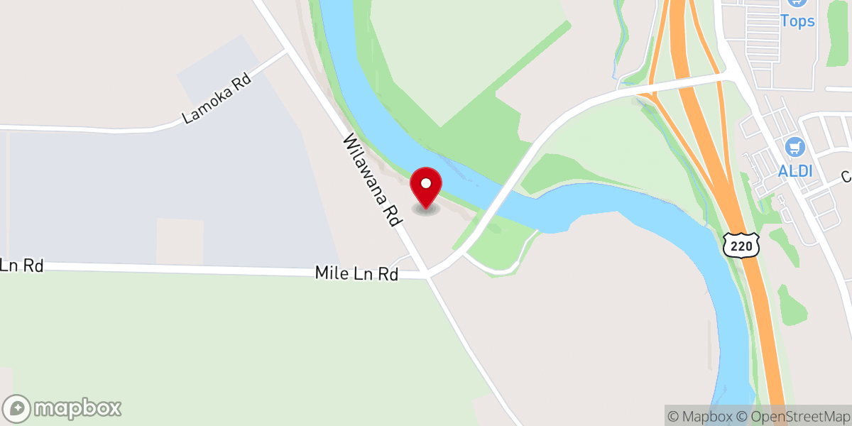 Map showing location of Sayre Seventh-day Adventist Church