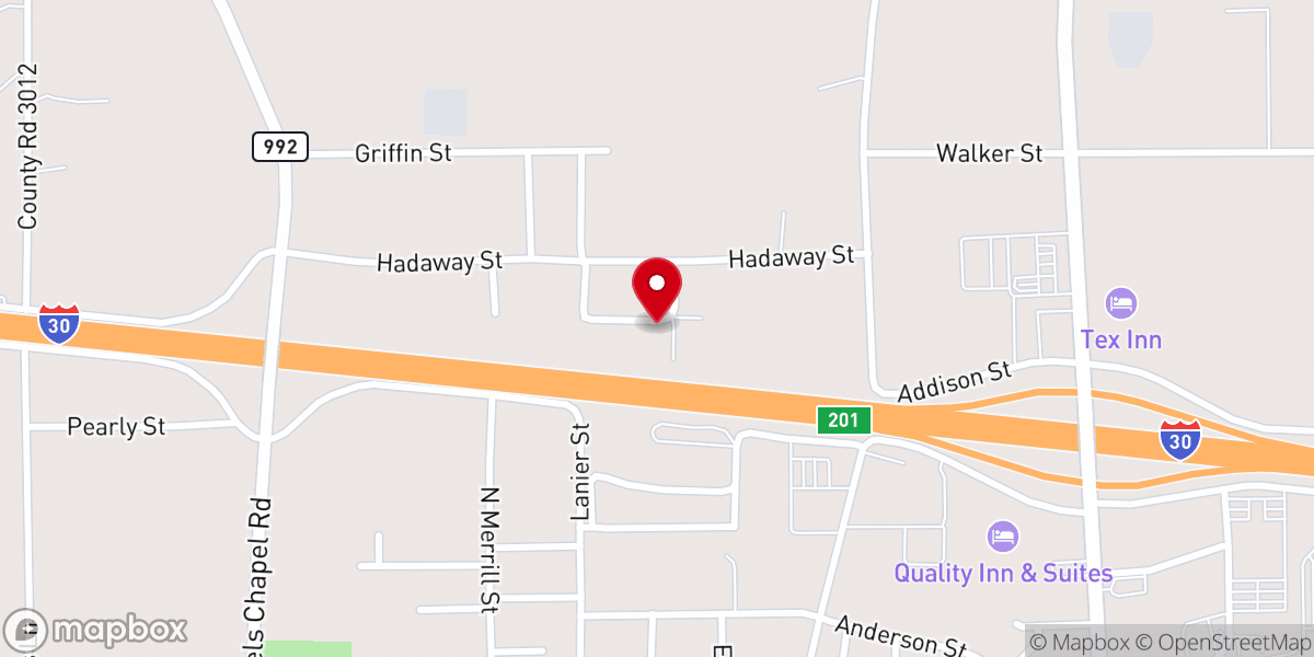 Map showing location of Prosperity Baptist Church