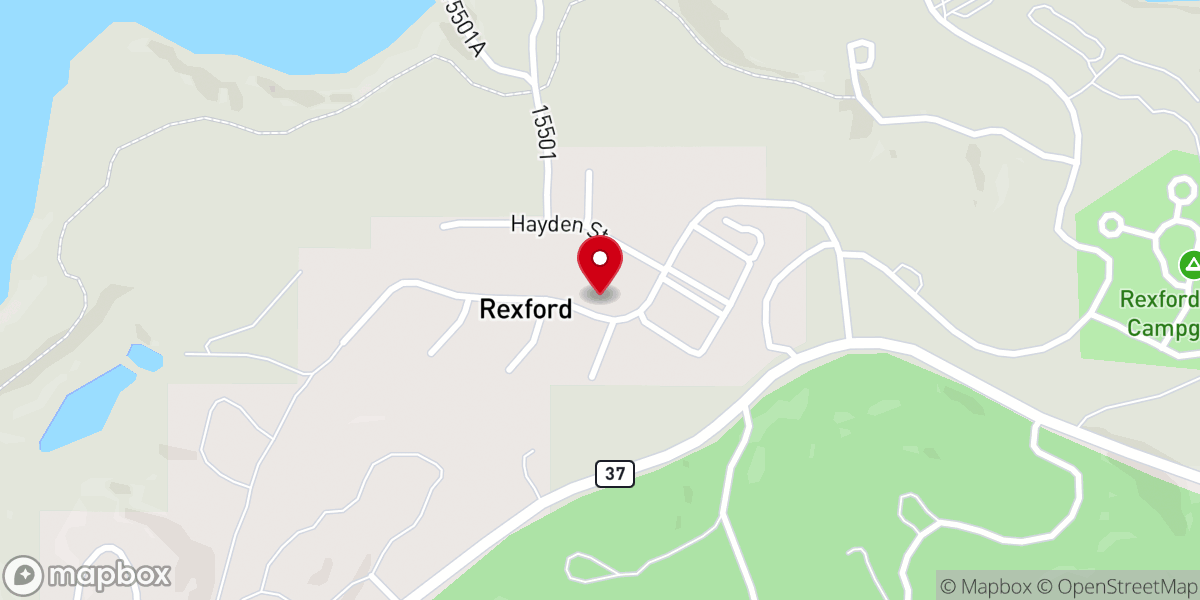 Map showing location of Rexford Town Office
