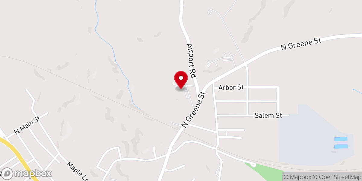 Map showing location of North Wadesboro Baptist Church