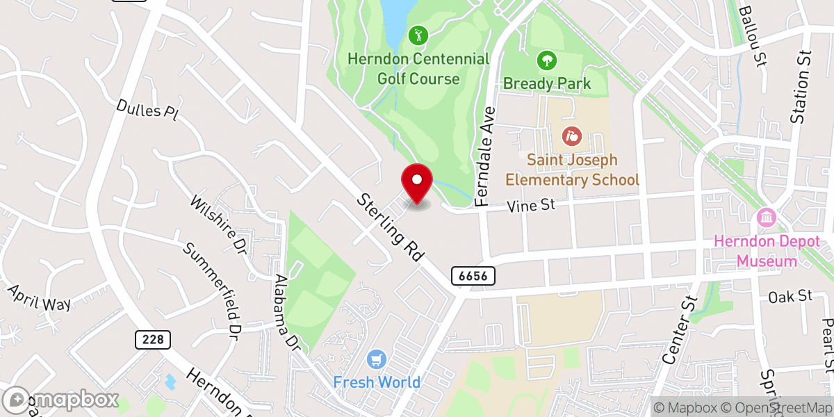 Map showing location of Herndon Seventh-day Adventist Church