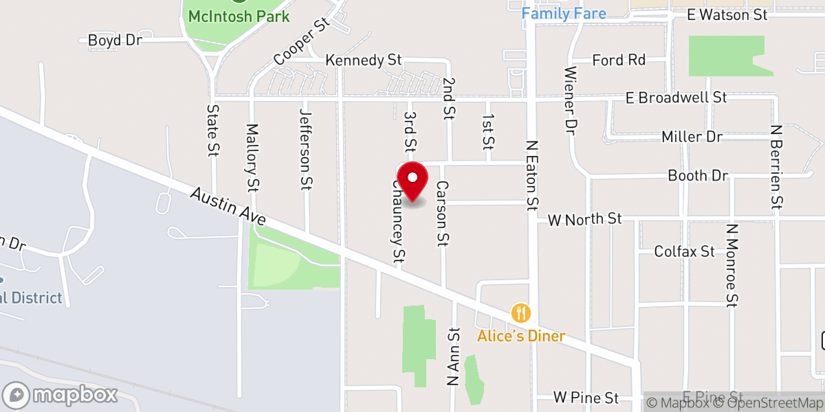 Map showing location of Macedonia Missionary Baptist Church