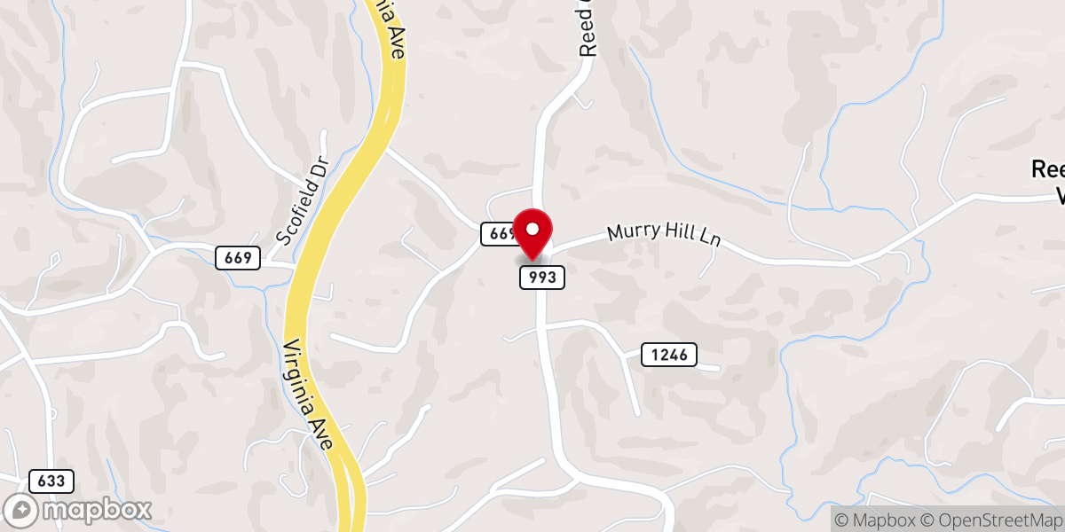 Map showing location of Reed Creek Church