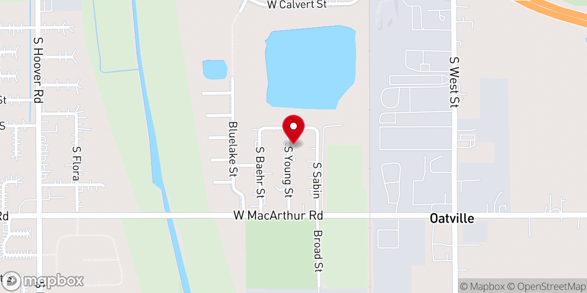 Map showing location of Oatville Evangelical Methodist Church