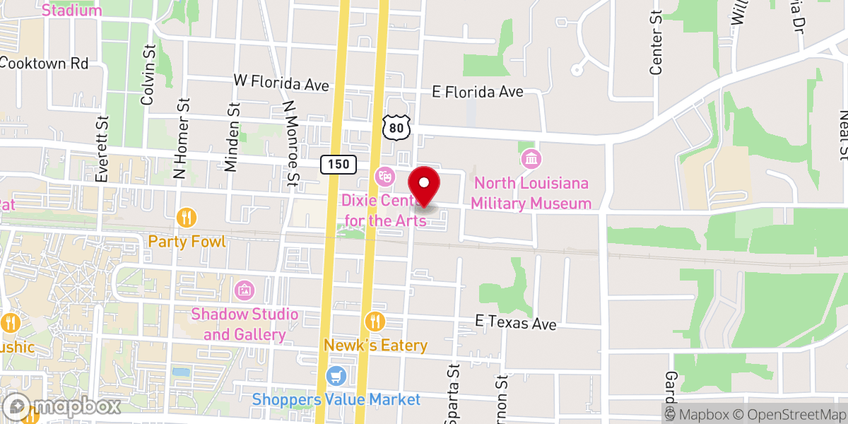 Map showing location of Historic Ruston Fire Station