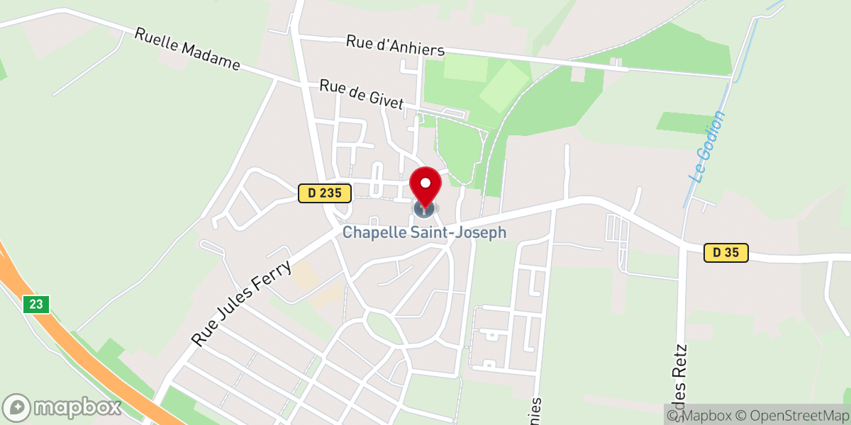 Map showing location of Chapelle Saint joseph