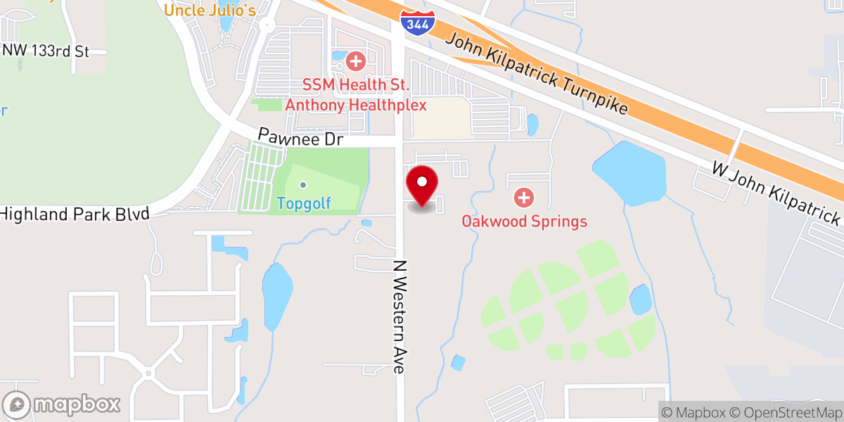 Map showing location of Western Avenue Baptist Church