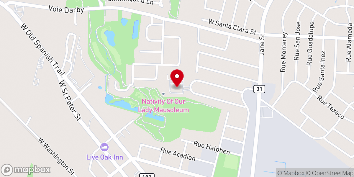 Map showing location of Nativity of Our Lady Catholic Church