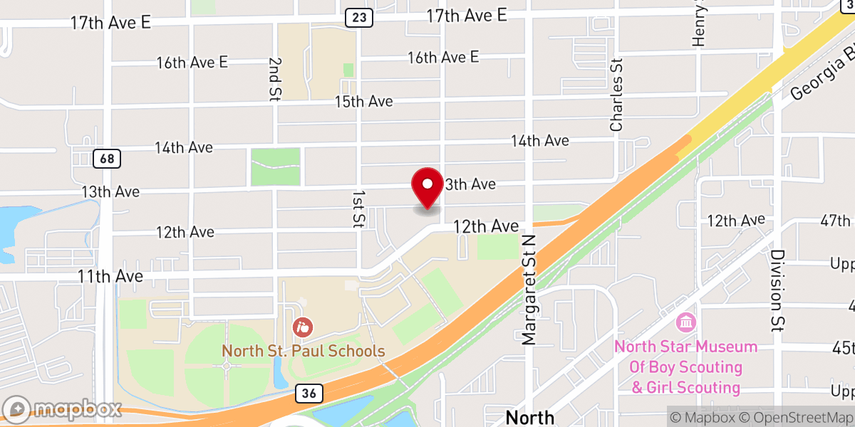 Map showing location of St Mark's Lutheran Church ELCA