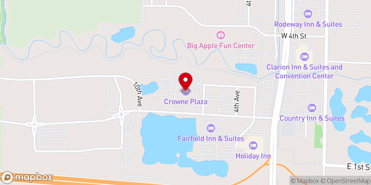 Map showing location of Crowne Plaza Kearney by IHG