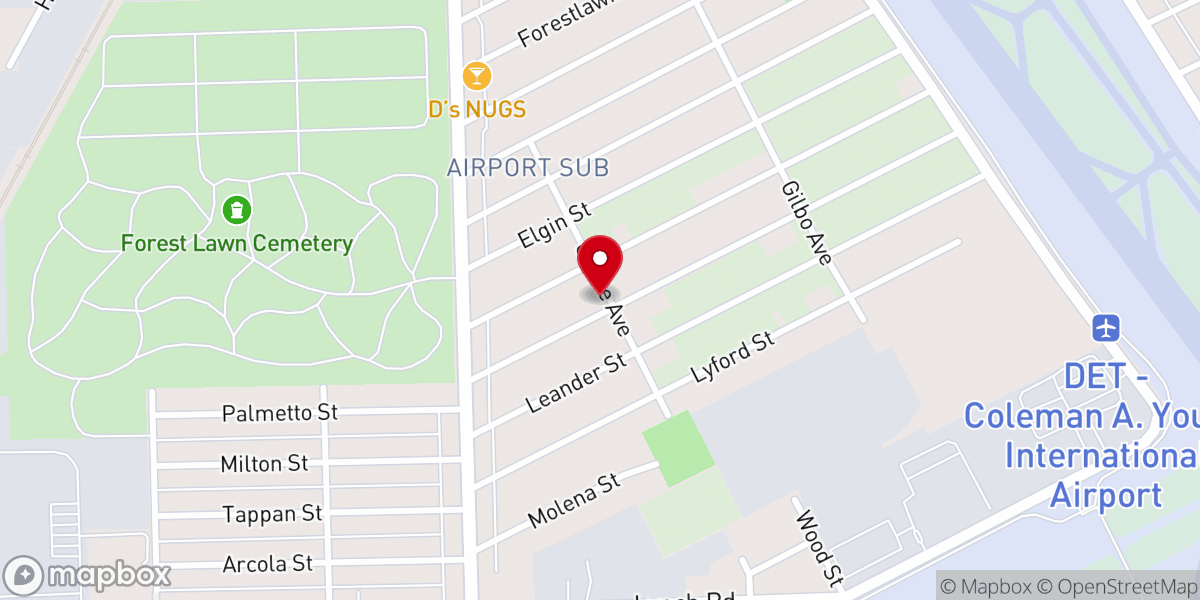 Map showing location of Exodus Missionary Baptist Church