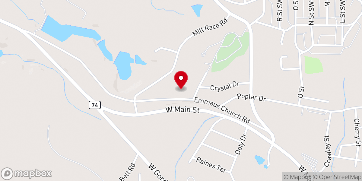 Map showing location of Emmaus Church