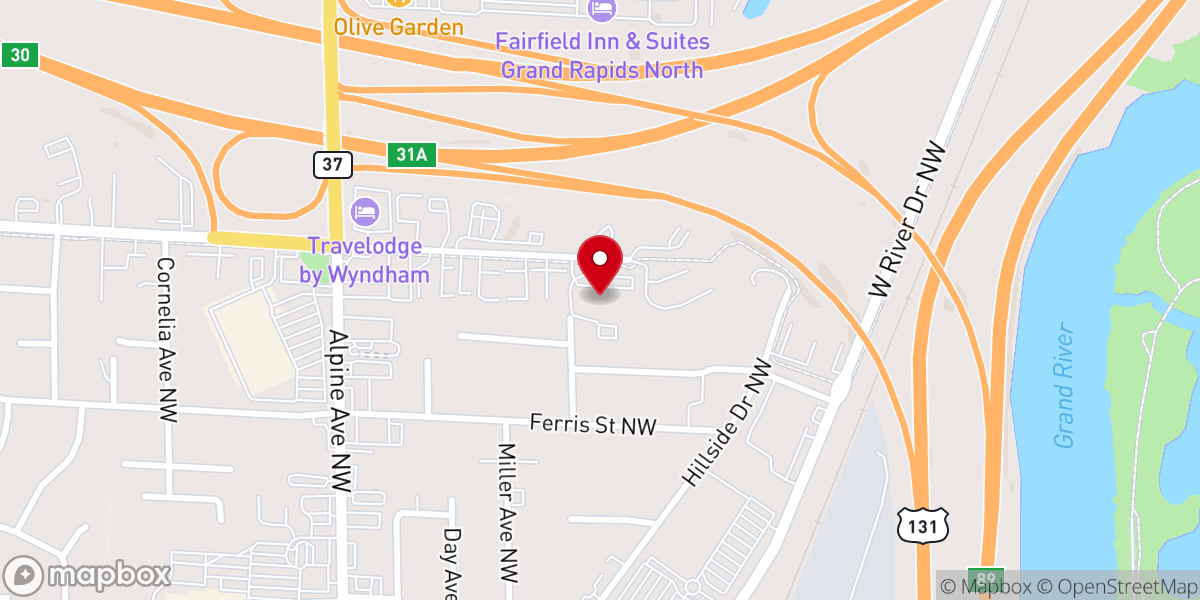 Map showing location of Life Center - Grand Rapids, MI