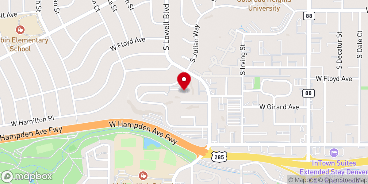 Map showing location of Harvey Park Christian Church
