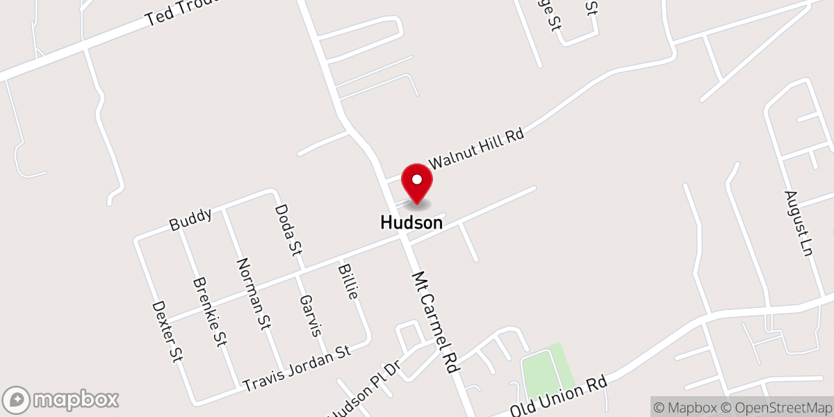 Map showing location of Mt Carmel Baptist Church